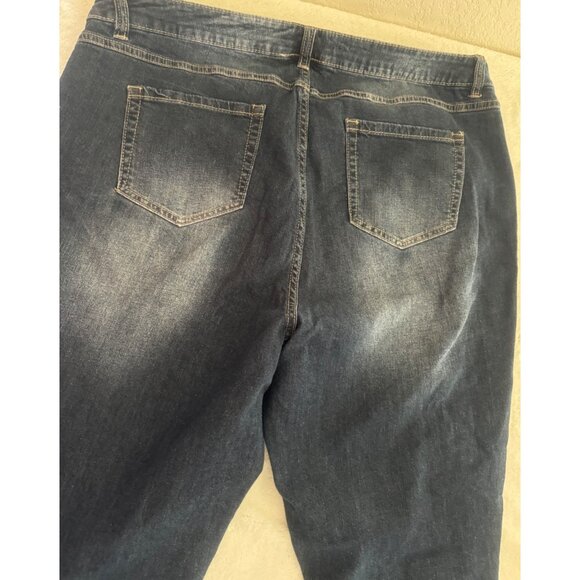 Blue Spice Blue Skinny Jeans Womens Plus Size 16 Distressed - Picture 9 of 10